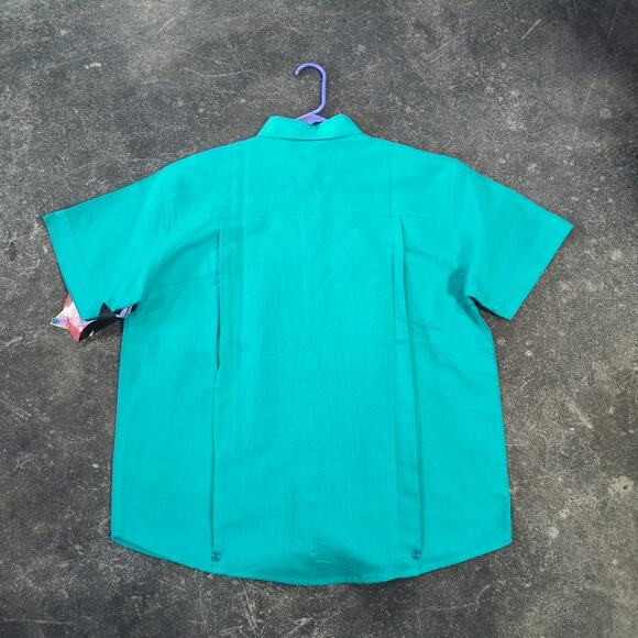 New Vintage Gitano Shirt Womens L Green Canvas Skater Button Up Utility 90s - Picture 3 of 8